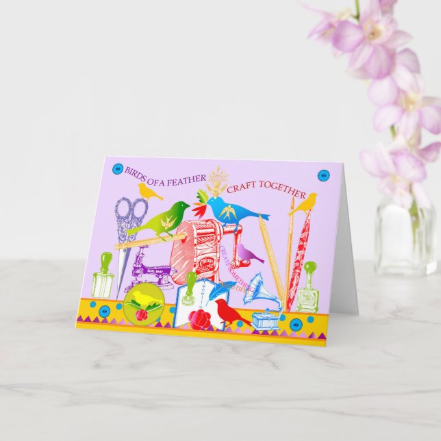 Oiseaux d'une embarcation en plumes Carte conjoint (Orchidée)