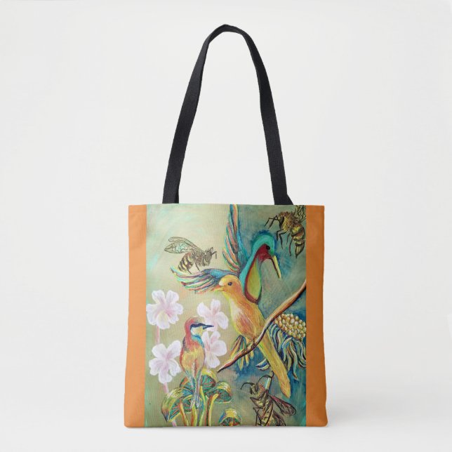 oiseaux et abeilles peignant le sac fourre-tout (Devant)