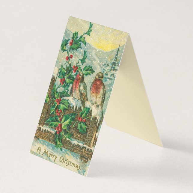 Oiseaux et baies Holly Joyeuse Carte de Noël (Front)