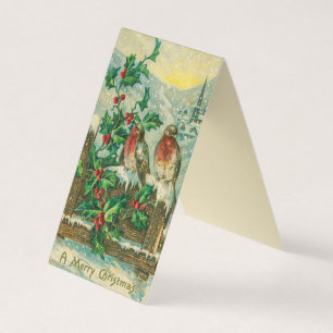 Oiseaux et baies Holly Joyeuse Carte de Noël