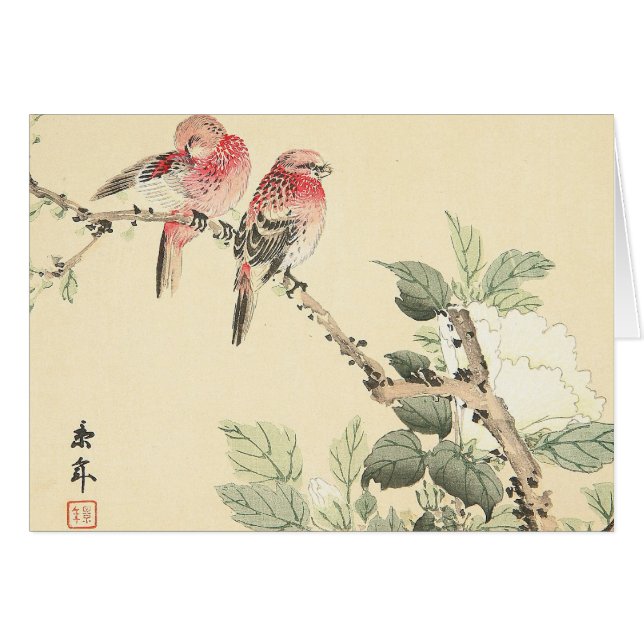 Oiseaux et coton Imao rose Keinen (Devant Horizontal)