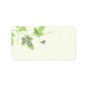 Oiseaux et Feuille Mariage Blank Étiquettes de adr