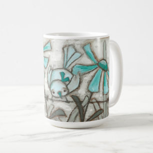 Oiseaux et fleurs/bleu de Laguna - tasse