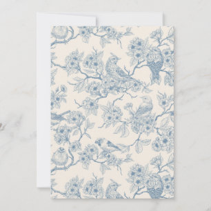 Oiseaux et fleurs de cerisier en bleu et blanc cas