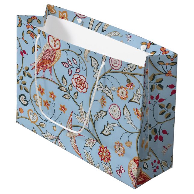 Oiseaux et fleurs, William Morris Grand sac cadeau (Devant Angle)