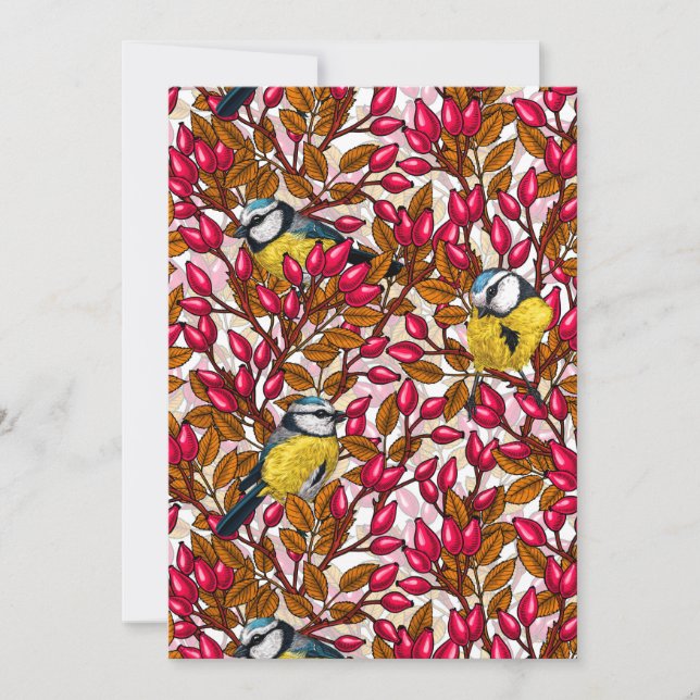 Oiseaux et hanches roses de chien (Devant)