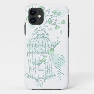 Oiseaux et menthe à cage aqua vert nom coque iphon