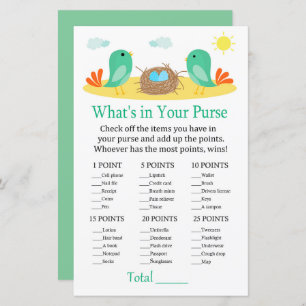 Oiseaux et nid Qu'y a-t-il dans votre sac à main j