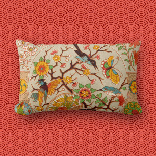 Oiseaux et papillons Lumbar Coussin