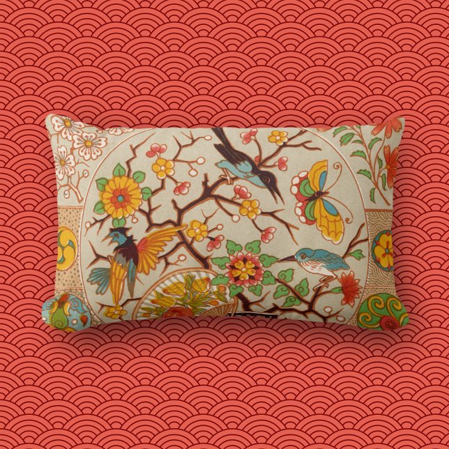 Oiseaux et papillons Lumbar Coussin (Créateur téléchargé)