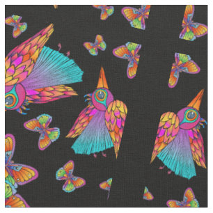 Oiseaux et papillons Tissu