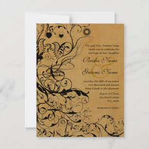 Oiseaux et tourbillons Invitations de mariage