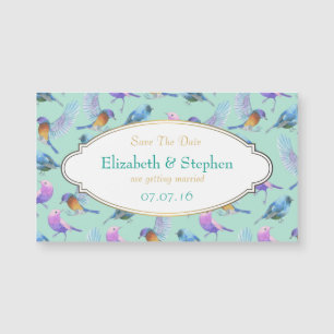 Oiseaux exotiques aquarelle avec cadre Enregistrer