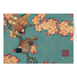 Oiseaux Fleurs Hokusai Art Japonais