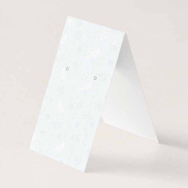 Oiseaux & Fleurs Pastel Tente Porte Cartes d'Affic (Front)