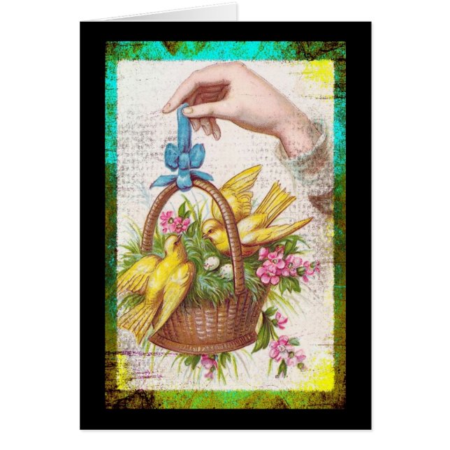 Oiseaux jaunes dans un panier (Devant)