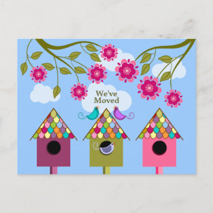 Oiseaux lunatiques déplaçant le faire-part