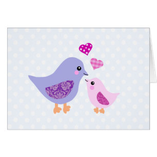 Oiseaux mignons et mauves-mères et enfants