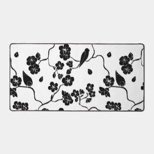 Oiseaux Motifs noirs et blancs sur les fleurs de c