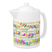 Oiseaux musicaux colorés Teapot Printemps Joy (Droit)