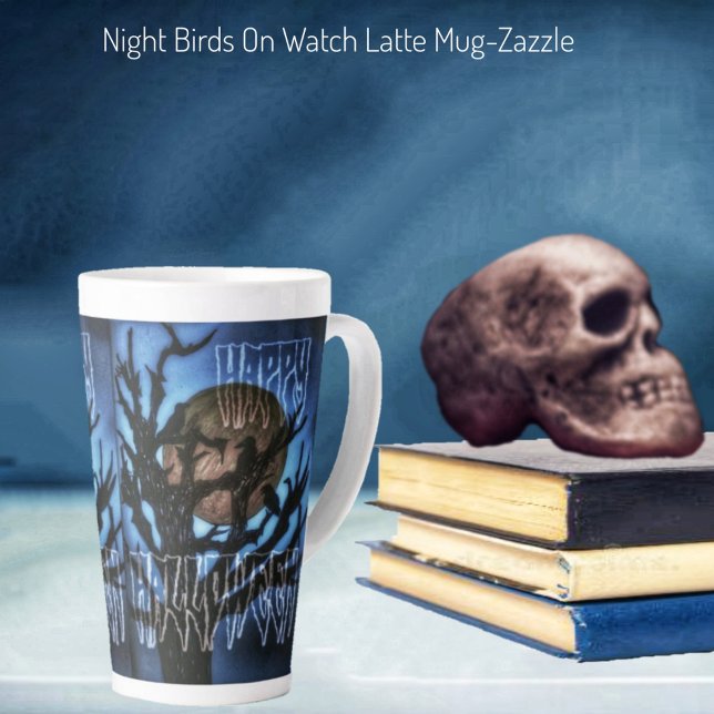 Oiseaux nocturnes à l'oeil Latte Mug (Créateur téléchargé)