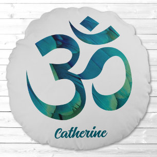 Oiseaux Plumes Om Symbole Méditation Coussin de Yo