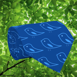 oiseaux rétro en bleu - cravate moderne