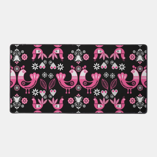 Oiseaux roses et blancs du folklore scandinave (Recto)