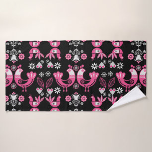 Oiseaux roses et blancs du folklore scandinave