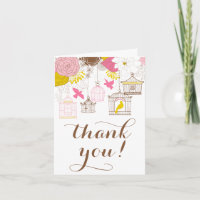 Oiseaux roses et jaunes Ressort Merci floral