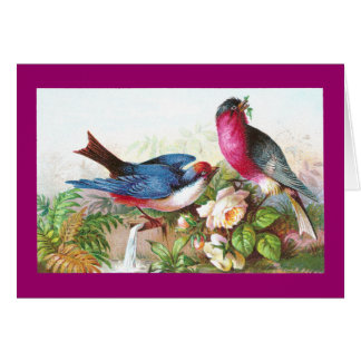 Oiseaux, roses et trombe colorés