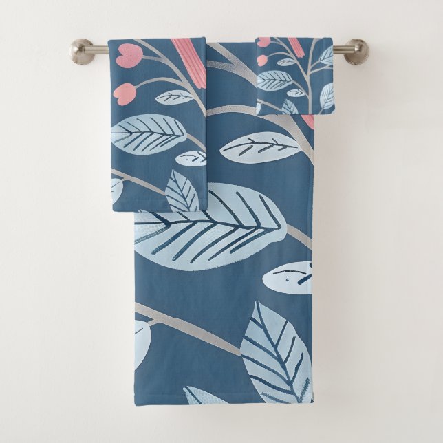Oiseaux roses mignons sur gris bleu (En situation)