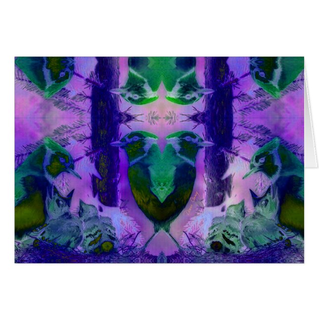 Oiseaux roses - violets et cycle rose (Devant horizontal)