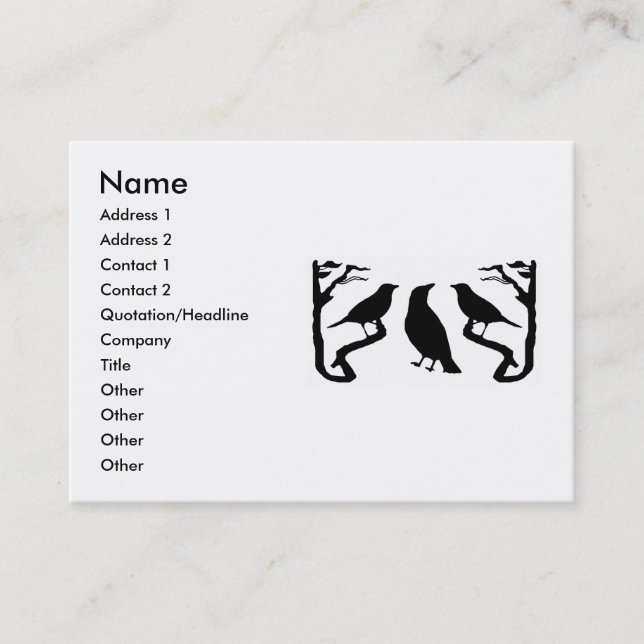 Oiseaux Silhouette Carte de visite (Devant)