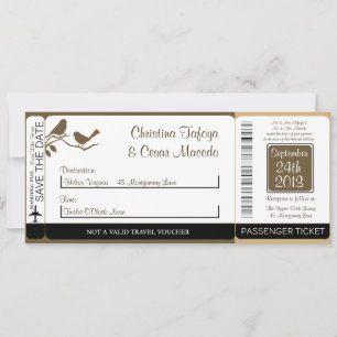 Oiseaux sur le Faire-part de mariage Brown de la p