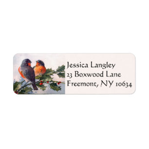Oiseaux sur les étiquettes d'adresse de retour de 