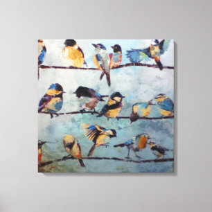 Oiseaux sur toile de fil Imprimer