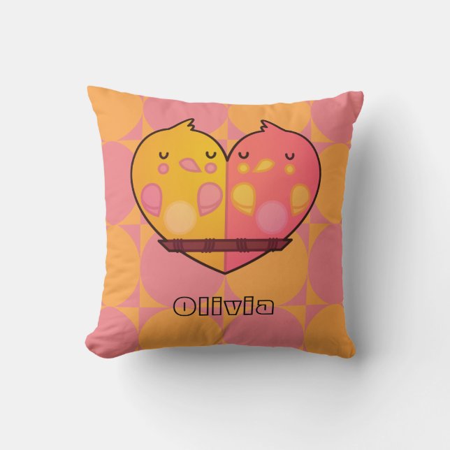 Oiseaux sur un perchoir Coussin (Recto)
