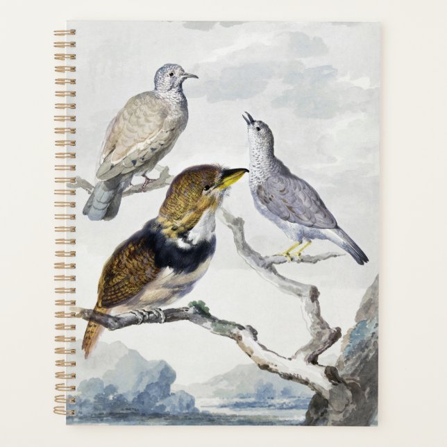 Oiseaux sur une branche dans un ton neutre élégant (Devant)