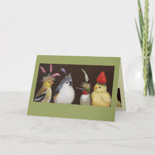 oiseaux sur une carte de fête