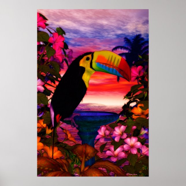Oiseaux tropicaux 2 "Toucans" Poster d'art (Devant)
