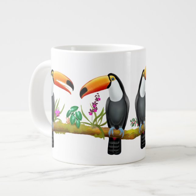 Oiseaux tropicaux de Toucan Jumbo Mug (Devant gauche)