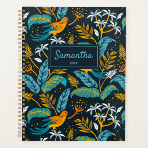 Oiseaux tropicaux & Nature Motif, Jaune & Bleu