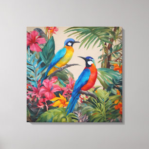 Oiseaux tropicaux - Toile Art Imprimer
