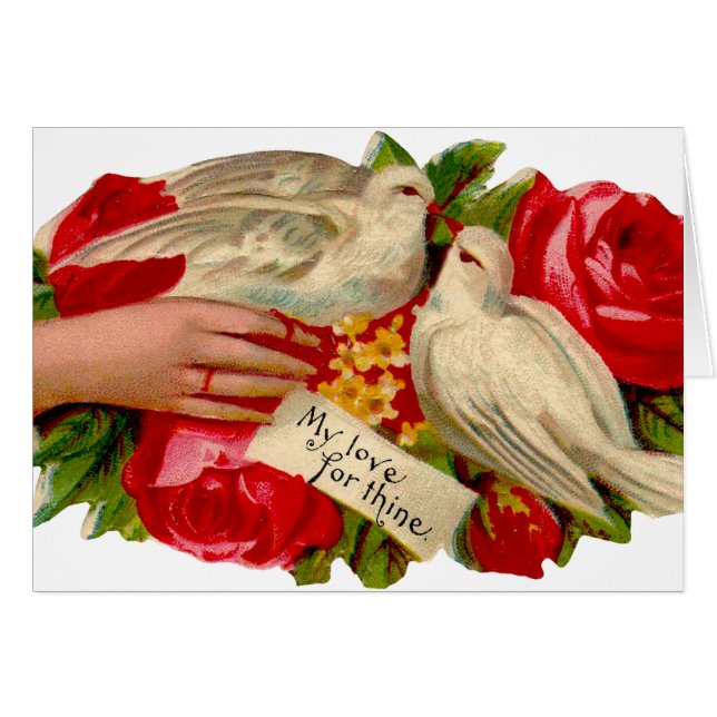 Oiseaux vintage amour victorien colombe art classi (Devant horizontal)