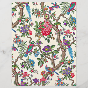 Oiseaux vintage rouges et violets