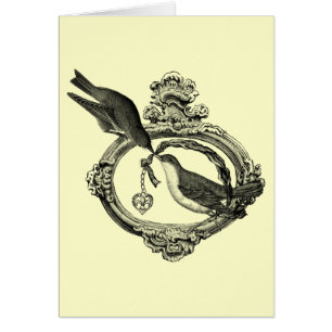 Oiseaux vintages avec l'habillement et les cadeaux