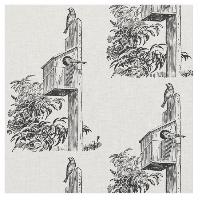 Oiseaux vintages et tissu de volière (Fermer)