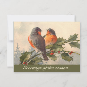 Oiseaux vintages sur la carte postale de sainte br