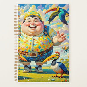 Oiseaux volant autour d'un homme heureux